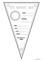 Vorschau - Mal- und Bastelvorlagen - All about me - Wimpelkette zum Schulanfang - Deckblatt