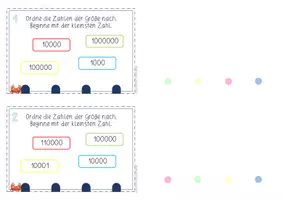 Vorschau - Spiele - Klammerkarten: Zahlen nach Größe sortieren (ZR 1 Million) - Seite 2