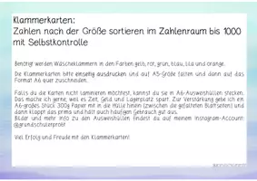 Vorschau - Spiele - Klammerkarten: Zahlen nach Größe sortieren (ZR 1000) - Seite 1