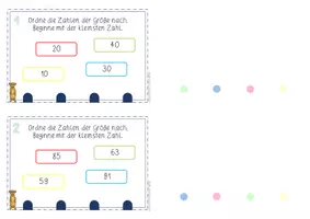 Vorschau - Spiele - Klammerkarten: Zahlen nach Größe sortieren (ZR 100) - Seite 2