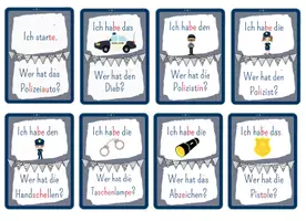Vorschau - Spiele - Ich habe - Wer hat? Lesespiel für die Grundschule (Polizei) - Seite 1