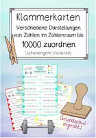 Vorschau - Spiele - ZR 10000 Zahldarstellungen zuordnen (Klammerkarten) Teil 2 - Deckblatt