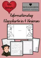 Vorschau - Arbeitsblätter - REFORMATIONSTAG: Martin-Luther-Klappkarte in 4 Versionen! - Deckblatt