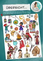 Vorschau - Mal- und Bastelvorlagen - Cliparts-Set Figuren & Motive "Sankt Martin & Laternenfest" Lichterfest - Seite 1
