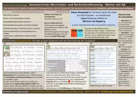 Vorschau - Arbeitsblätter - Konzentriertes Wortschatz- und Rechtschreibtraining - Wörter mit Doppel-g - Seite 1