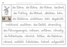 Vorschau - Arbeitsblätter - Konzentriertes Wortschatz- und Rechtschreibtraining - Wörter mit dem Umlaut ü vor einem stummen h - Seite 2