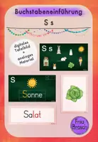 Vorschau - Präsentationen/Tafelbilder - Buchstabeneinführung: S s (Digitales Tafelbild, analoges Material) - Deckblatt