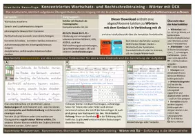 Vorschau - Arbeitsblätter - Konzentriertes Wortschatz- und Rechtschreibtraining - Wörter mit dem Umlaut ü vor ck - Seite 1