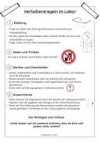 Vorschau - Arbeitsblätter - Verhaltensregeln im Labor - Deckblatt