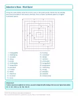 Vorschau - Arbeitsblätter - Adjective to Noun Word Spiral - Deckblatt