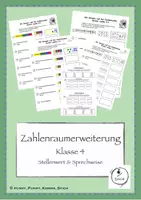 Vorschau - Arbeitsblätter - Zahlenraumerweiterung Klasse 4 - Stellenwert & Sprechweise - Deckblatt