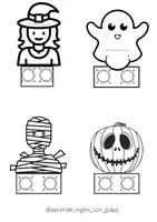 Vista previa - Manualidades / Dibujos para colorear - Halloween finger puppets - Portada