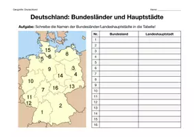 Vorschau - Arbeitsblätter - Bundesländer + Hauptstädte Deutschlands (inkl. Interactive) - Seite 1