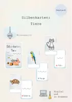 Vorschau - Fördermaterial/Inklusion - Silbenkarten Tiere Übung Deutsch - Deckblatt