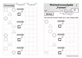 Vorschau - Arbeitsblätter - Wochenhausaufgabe Flächenformen Geometrie - Seite 3