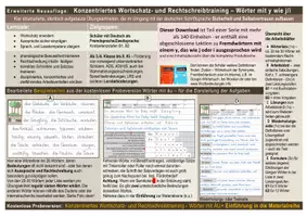 Vorschau - Arbeitsblätter - Konzentriertes Wortschatz- und Rechtschreibtraining - Fremdwörter mit y, das klingt wie j oder wie i - Seite 1