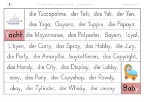 Vorschau - Arbeitsblätter - Konzentriertes Wortschatz- und Rechtschreibtraining - Fremdwörter mit y, das klingt wie j oder wie i - Seite 2