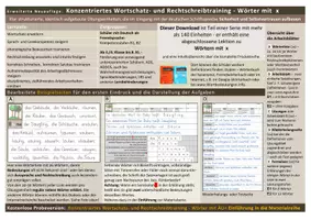 Vorschau - Arbeitsblätter - Konzentriertes Wortschatz- und Rechtschreibtraining - Wörter/Fremdwörter mit X - Seite 1