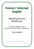 Vorschau - Arbeitsblätter - Formal / Informal English - Matching Exercise Worksheets - Deckblatt