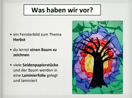 Vorschau - Präsentationen/Tafelbilder - KUNST Schritt für Schritt: Fensterbild Herbstbaum (Seidenpapierbastelarbeit) - Seite 2