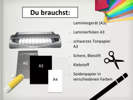 Vorschau - Präsentationen/Tafelbilder - KUNST Schritt für Schritt: Fensterbild Herbstbaum (Seidenpapierbastelarbeit) - Seite 3