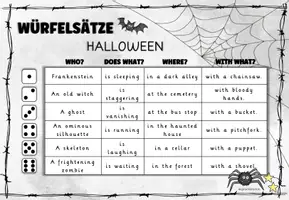 Vorschau - Arbeitsblätter - Würfelsätze: Halloween (Englisch) - Seite 3