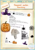 Vorschau - Mal- und Bastelvorlagen - Halloween Atemübung Gespenster pusten - Deckblatt