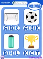 Vista previa - Hojas de trabajo - Letter Phonic Recognition Worksheets -SOCCER/FOOTBALL- - página 2