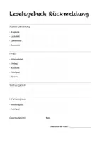 Vorschau - Anderer Materialtyp - Bewertungsbogen Lesetagebuch - Deckblatt