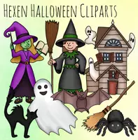 Vorschau - selbst erstellte Cliparts/Grafiken - Cliparts: Hexenhaus, Halloween - Deckblatt
