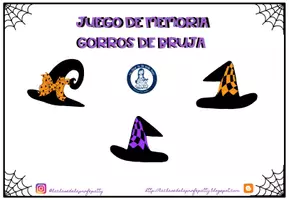 Vista previa - Juegos / Gamificación - Juego de memoria: gorros de bruja - Portada