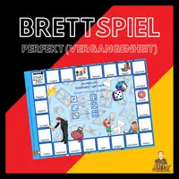 Vorschau - Unterrichtsreihen - Perfekt üben - Brettspiel A4 zum Deutsch lernen - Deckblatt