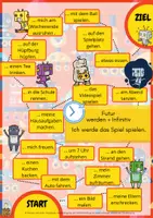 Vorschau - Stationenlernen - Futur lernen - Brettspiel A4 zum Deutsch lernen - Seite 2