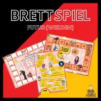 Vorschau - Stationenlernen - Futur lernen - Brettspiel A4 zum Deutsch lernen - Deckblatt