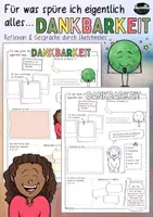Vista previa - Hojas de trabajo - Dankbarkeit - Sketchnotes für DaF / DaZ - Portada