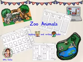 Vorschau - Arbeitsblätter - Zoo and wild animals Freebie - Body Parts & Activities - Deckblatt
