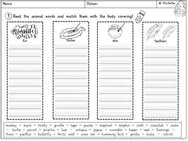 Vorschau - Arbeitsblätter - Zoo and wild animals Freebie - Body Parts & Activities - Seite 3