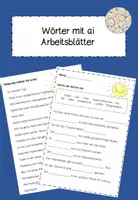 Vorschau - Arbeitsblätter - Wörter mit ai Arbeitsblätter - Deckblatt