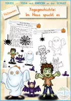 Vorschau - Lehrpläne/Lehrermaterial - Halloween Yogageschichte Im Haus spukt es - Deckblatt