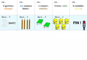 Vorschau - Arbeitsblätter - Lesespiel/Domino - Schulsachen - Les affaires scolaires -Französisch - Seite 2