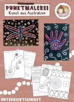 Vorschau - Stundenentwürfe - Kunsteinheit, fertige Kunststunden, Punktmalerei, Kunst in Australien - Deckblatt