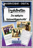 Vorschau - Unterrichtsreihen - Erzählkarten - Die biblische Weihnachtsgeschichte - Karten + digitale Version, Religionsunterricht Klasse 1 bis 4, Weihnachten, Advent, Grundschule - Deckblatt