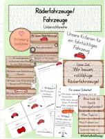 Vorschau - Arbeitsblätter - Räderfahrzeuge: Unterrichtsreihe (Kl. 1/2) - Deckblatt