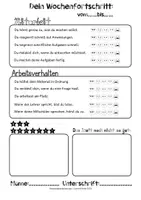Vorschau - Arbeitsblätter - Mein Wochenfortschritt - Erste Selbstevaluation zum Arbeitsverhalten und Mitarbeit - Seite 1