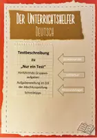 Vorschau - Stundenentwürfe - Materialpaket: Textbeschreibung Prosa - Text: "Nur ein Test" - Deckblatt