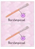 Vorschau - Bildkarten - Borstenpinsel Materialkarte mit Größenangaben - Seite 1