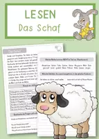 Vorschau - Arbeitsblätter - Leseverständnis Schaf - Kopiervorlage - Deckblatt