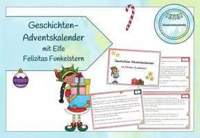 Vorschau - Mal- und Bastelvorlagen - Geschichten-Adventskalender mit Elfe Felizitas Funkelstern - Seite 1