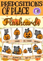 Vista previa - Tarjetas / Manipulativos - Prepositions of place - Halloween- ELT - Portada