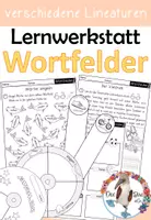 Vorschau - Arbeitsblätter - Wortfelder / Wortfeld - Lernwerkstatt mit Arbeitsblättern und Bastelvorlage - Deckblatt